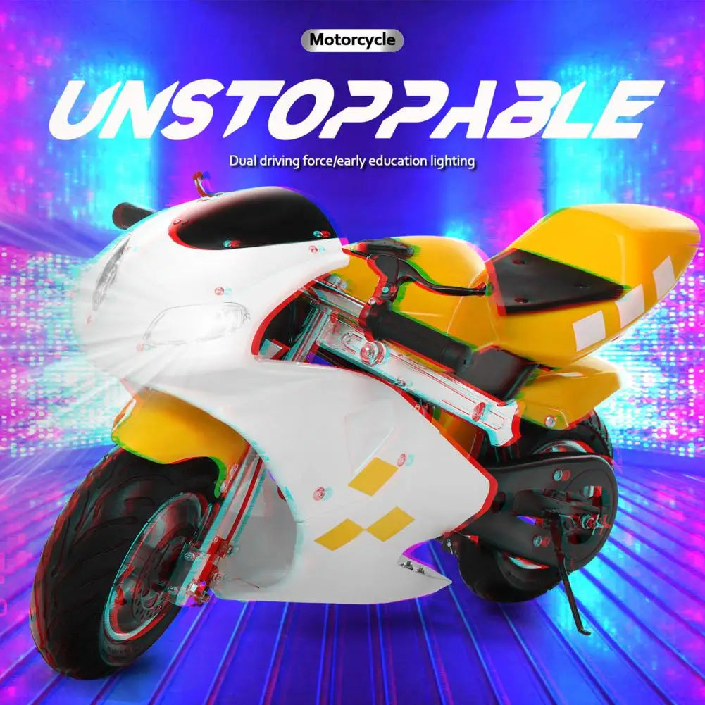 49cc 2-Stroke Mini Pocket Bike - Gas Powered Motorcycle for Kids 12, Front & Rear Disc Brakes