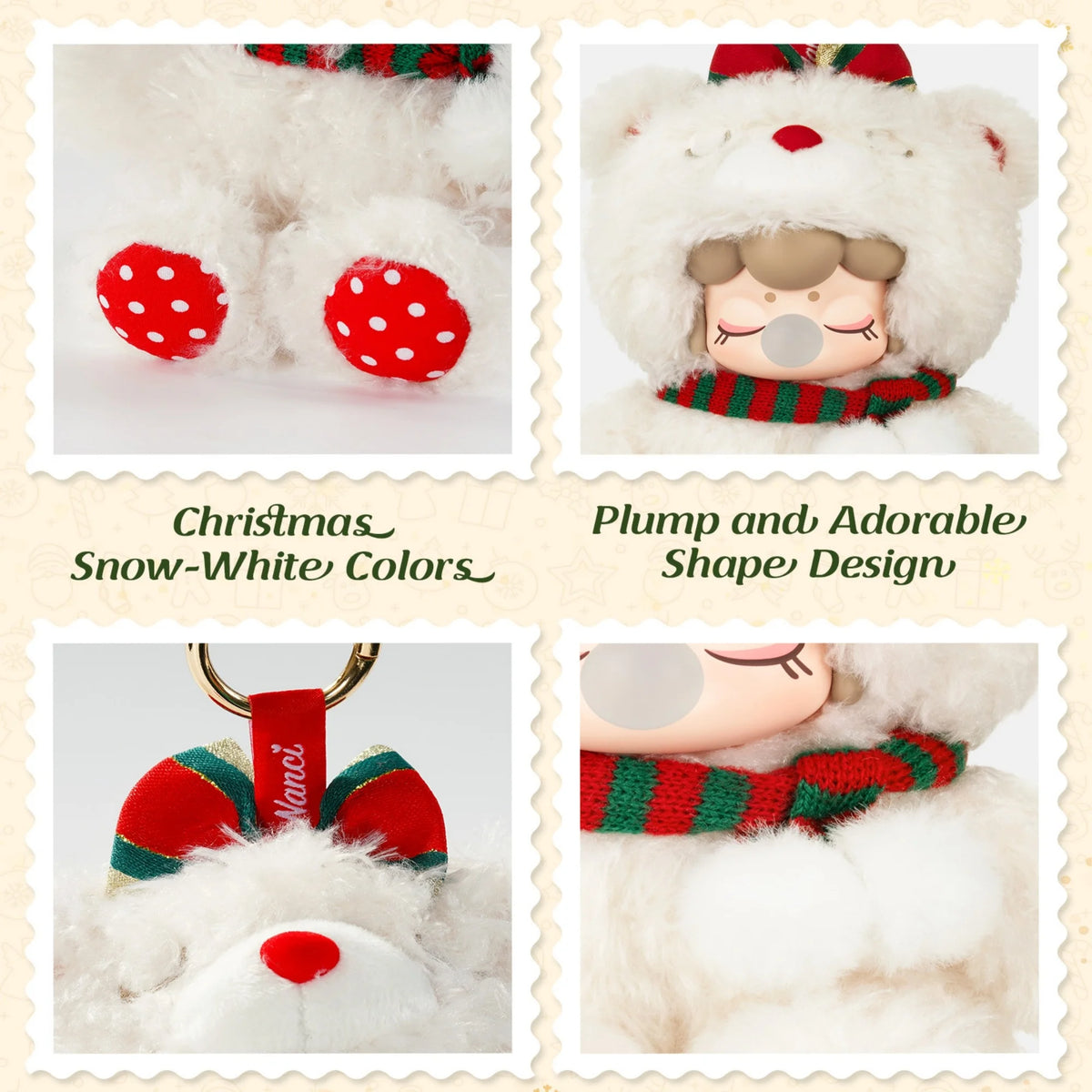 Rolife Nanci Christmas Bear Plush Pendant Collectible Doll