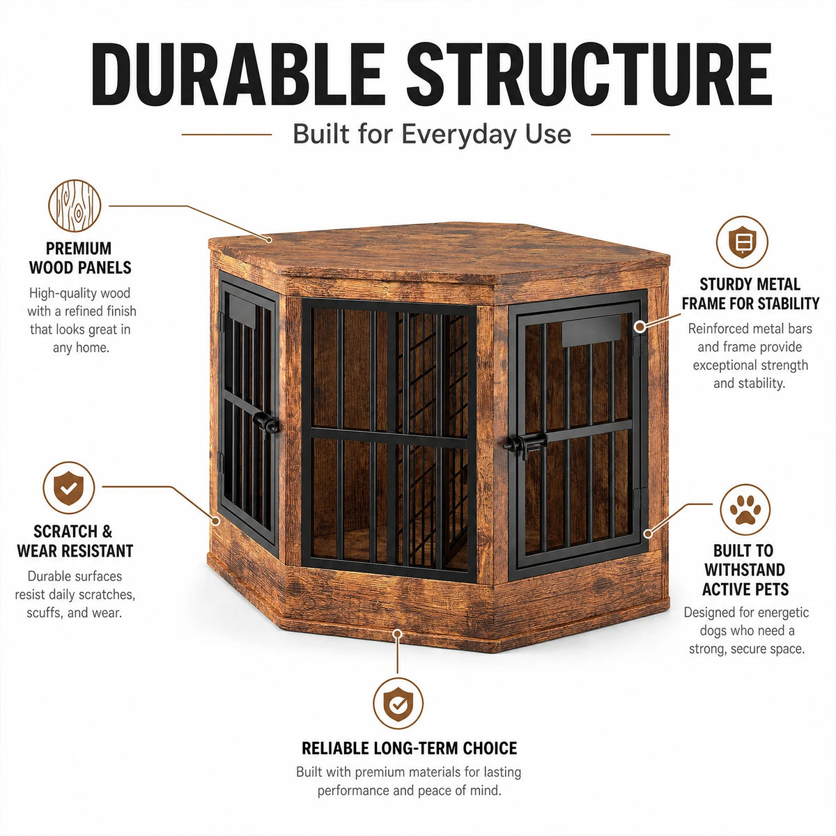 Modern Corner Dog Crate Furniture Television Stand For Pets
