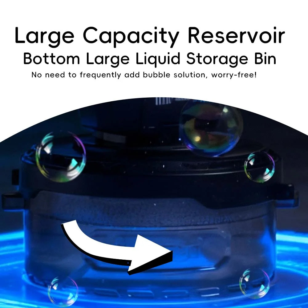 BELEMAR 2026 RC Rotating RGB Bubble Machine, Type-C Rechargeable, 30000 Bubbles/Min. Perfect for Weddings, Parties, Christmas, Halloween Presents