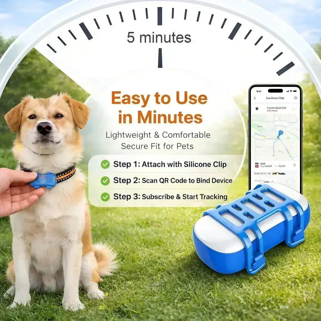 Wanwaytech 4G GPS Pet Tracker With Real-Time Tracking And Waterproof