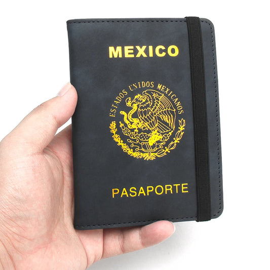 Mexican Passport Cover Synthetic Leather Travel Document And Card Holder