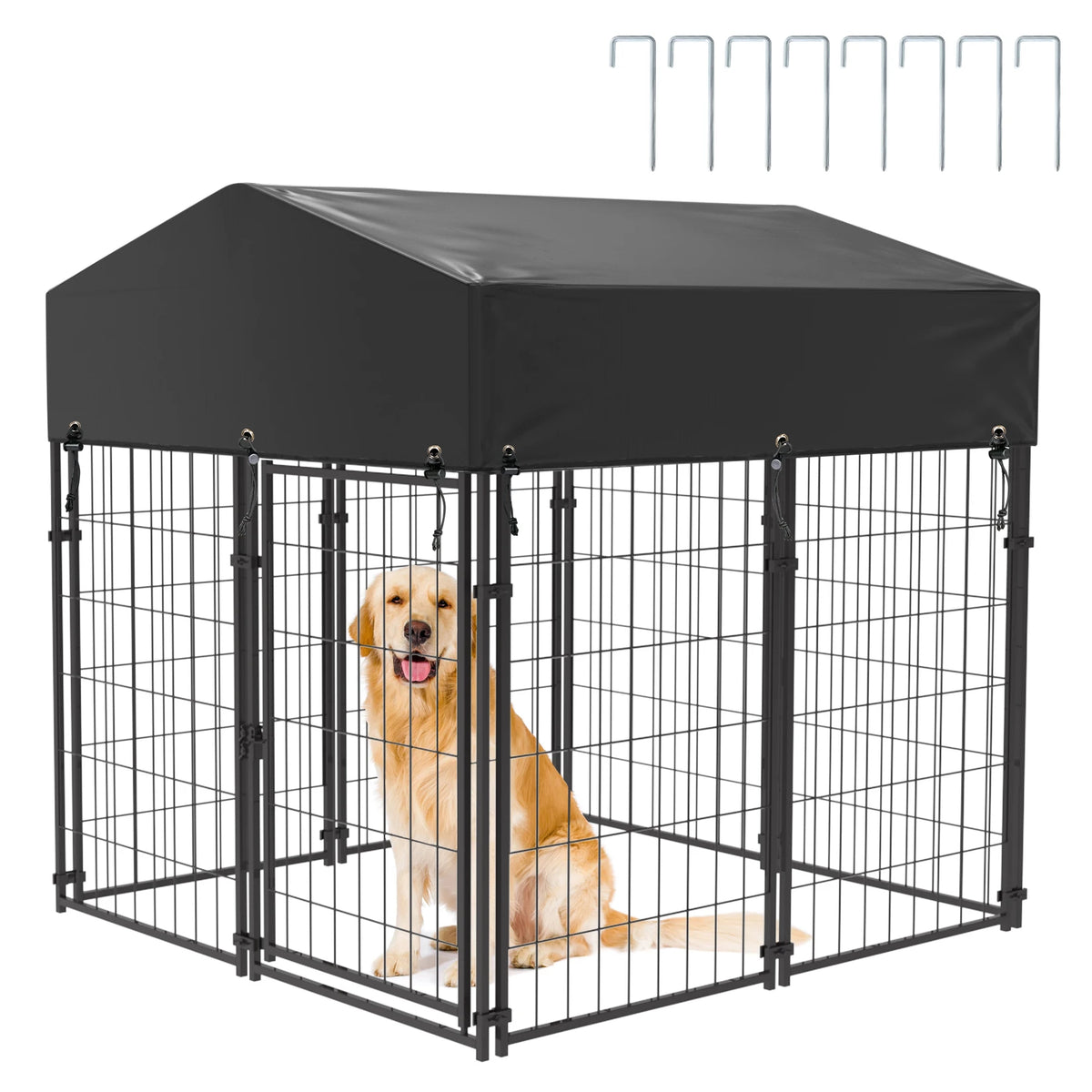 Bingopaw Outdoor Dog Kennel With Durable Weatherproof Canopy