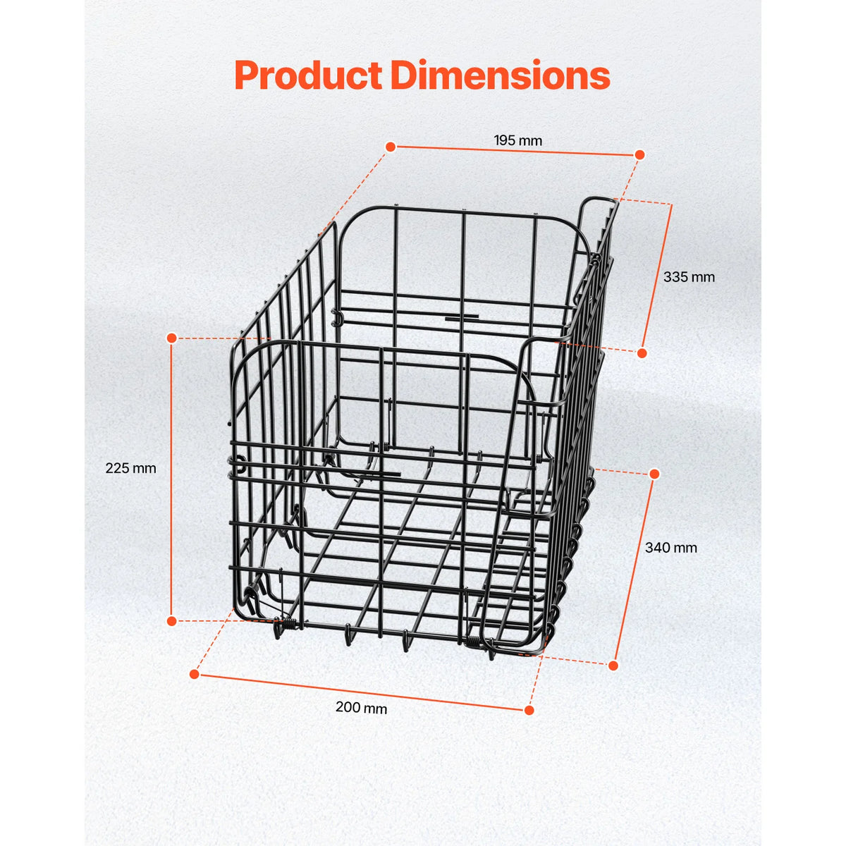 SucceBuy Folding Rear Bike Basket with Cargo Net and Liner