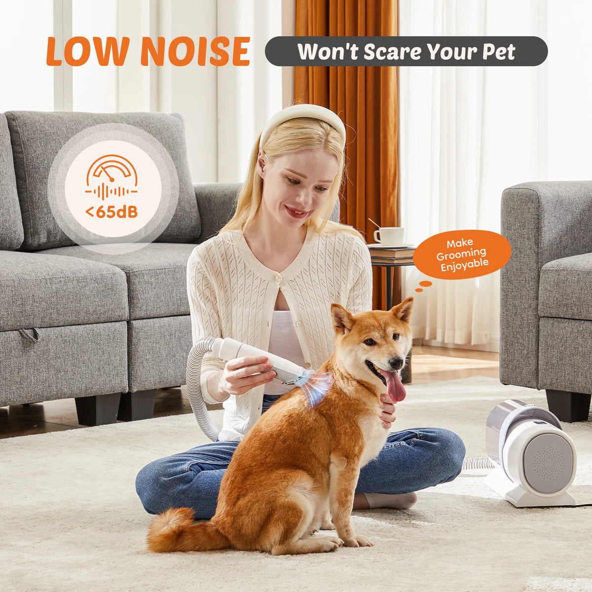Professional Cordless Pet Grooming Vacuum Kit With Clipper Tools