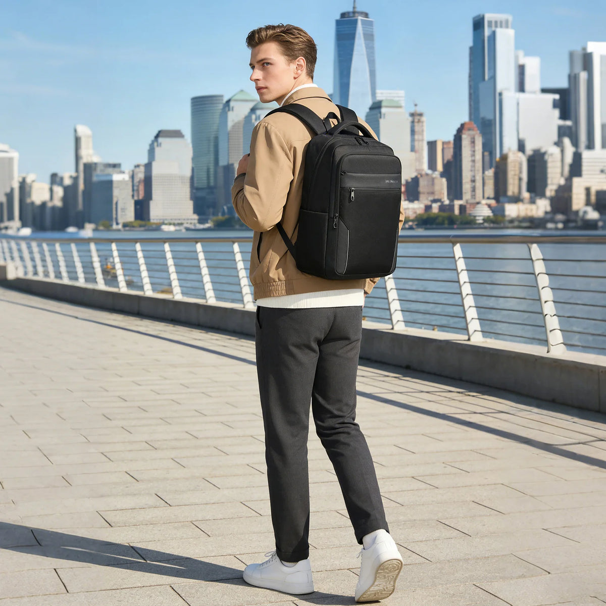 Durable Nylon Business Backpack With Ergonomic Straps And Laptop Compartment