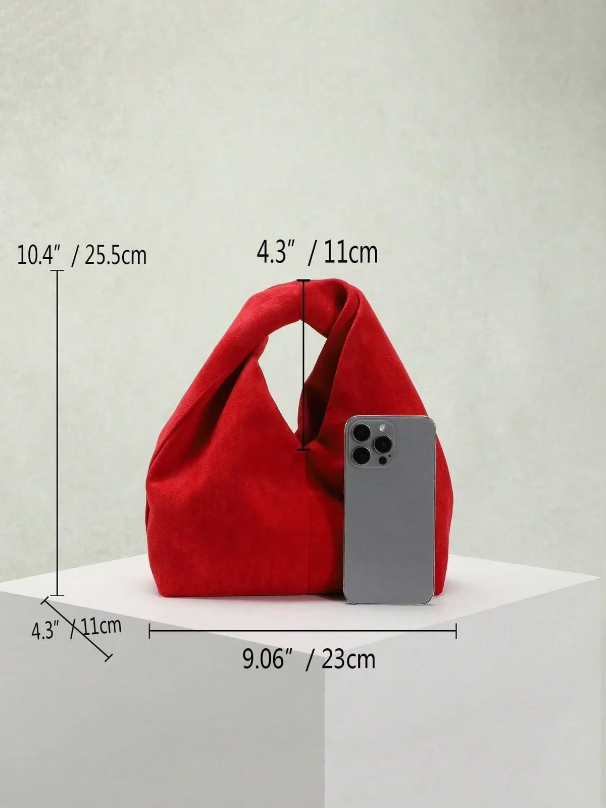 Faux Suede Twisted Handle Tote Bag For Women Casual Wear