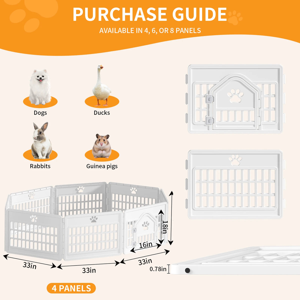 MCQ Durable Dog Playpen Foldable Expandable Pet Fence
