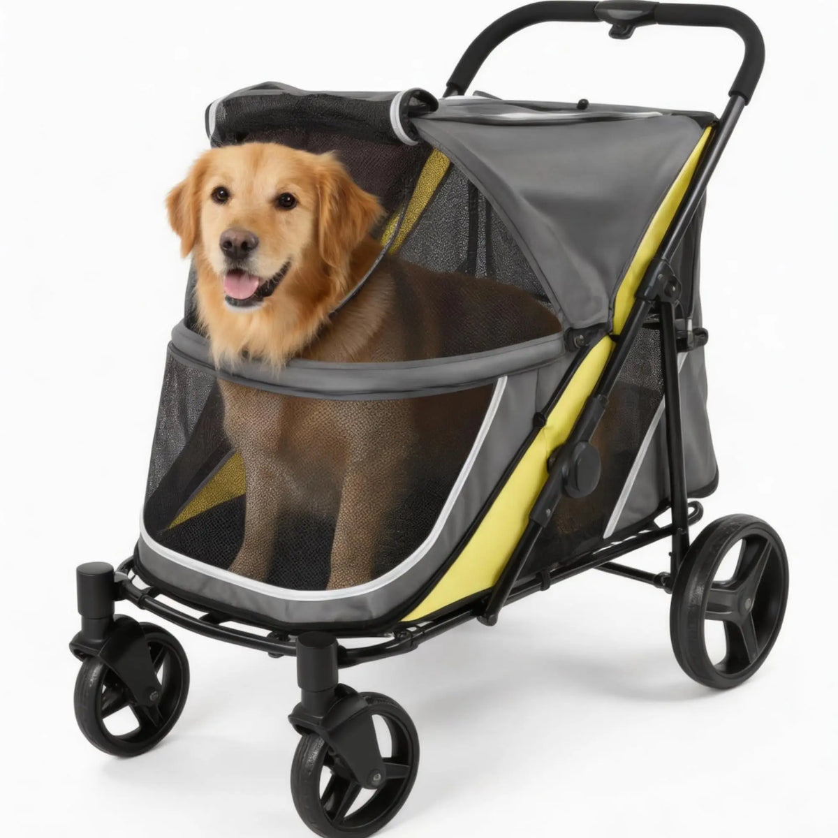 Collapsible Dual Entry Dog Stroller For Large And Medium Pets