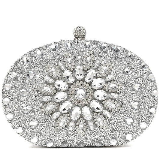 Luxury Sparkling Rhinestone Clutch Handbag For Evening Occasions