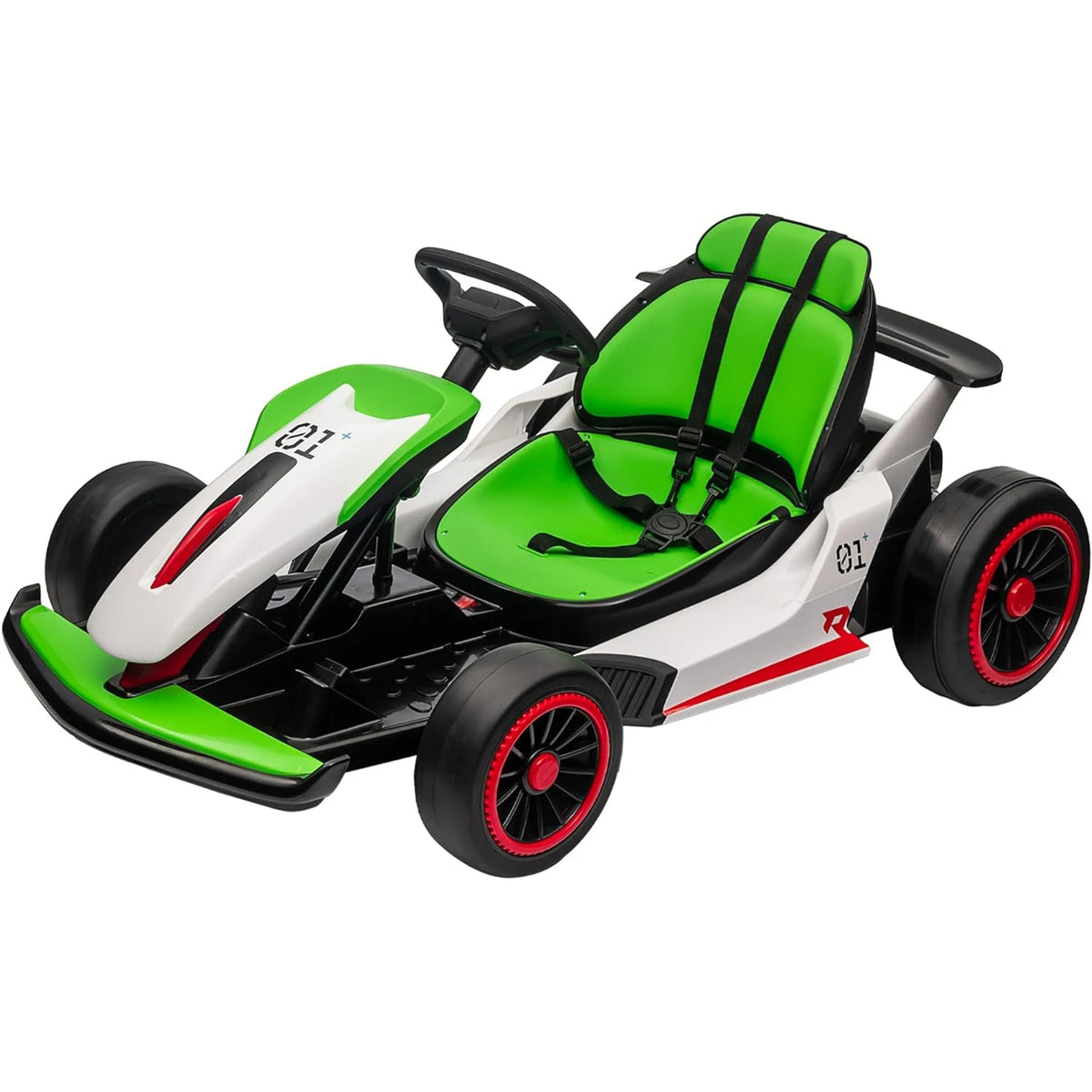24V Electric Gokart For Children 6-12 Years, Drift Kart With Adjustable Seat, 2 x 200W Motors, 7Ah Battery, Up to 13 Km/h, Up to 45 kg, LED, USB And FM Radio, Seat Belt