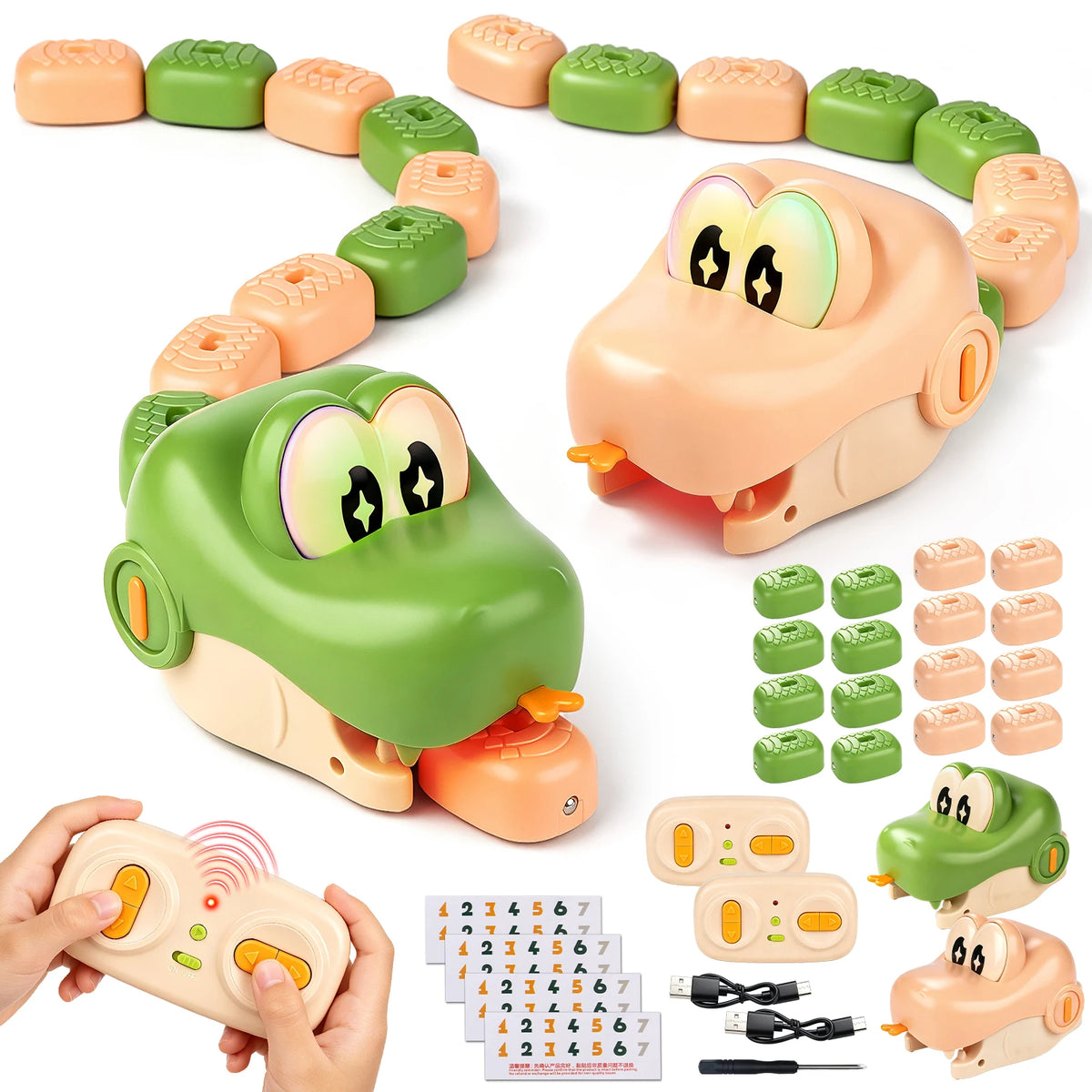 Remote Control Magnetic Snake Battle Toy for Two Players