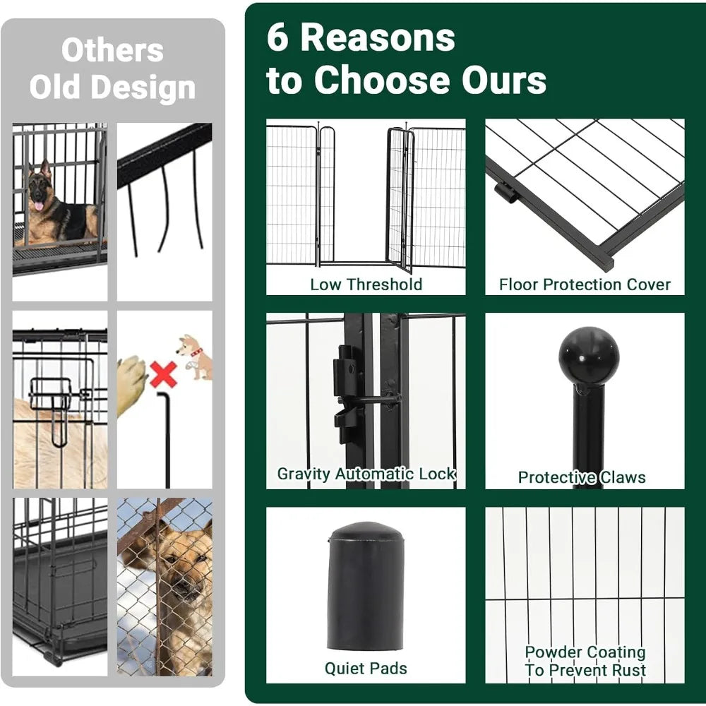 Garvee Stackable Metal Pet Fence Panels For Indoor Cats And Dogs