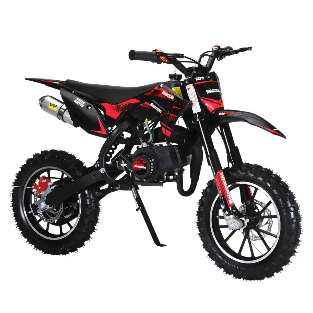 Mini Kid Dirt Bike, 49CC 2-Stroke Gas Powered Motorcycle with Off-Rode Tire, Front Rear Disc Brakes, Up to 25 Mph,