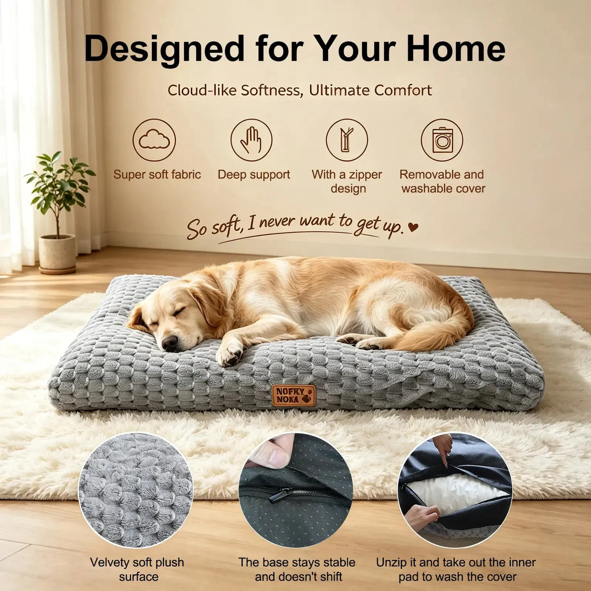 BOFNL Thickened Mesh Dog Bed Mat Comfortable Pet Floor Cushion