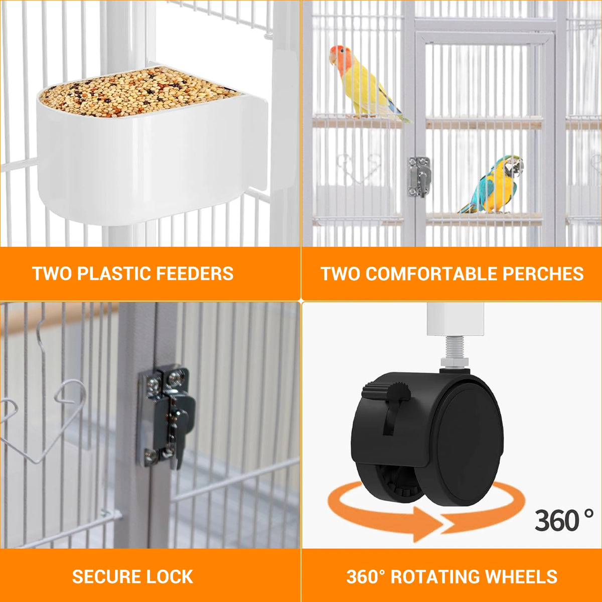 Multi Level Metal Small Pet Cage With Wheels And Tray