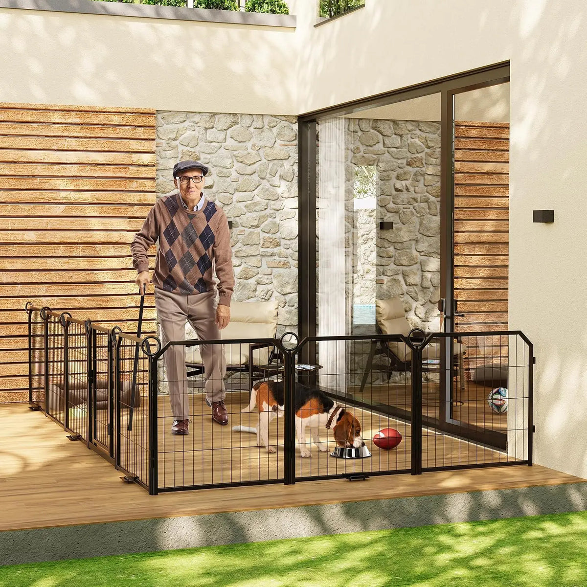 Garvee Heavy Duty Dog Playpen With Secure Self Locking Gate