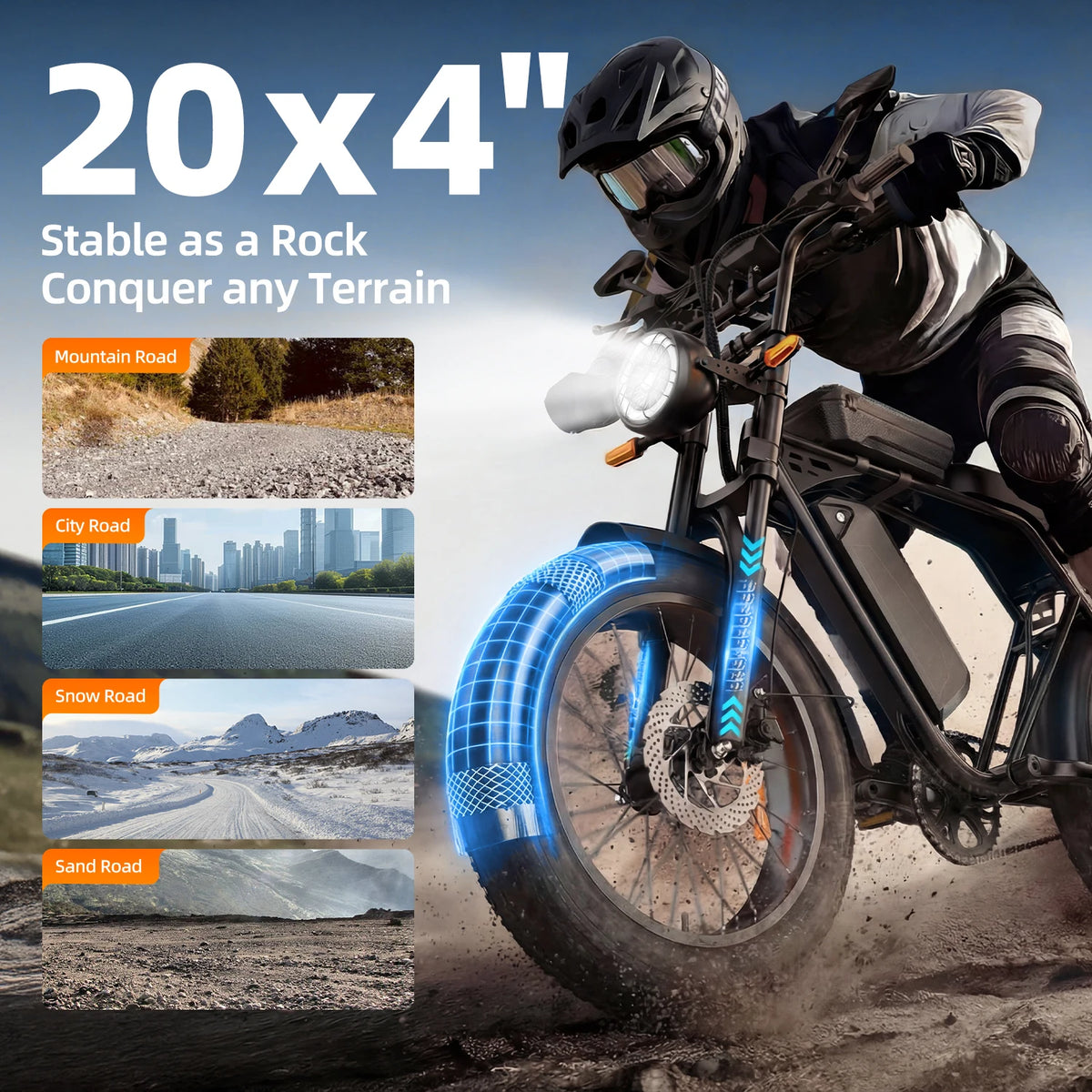 Aairsk Fat Tire All Terrain Electric Bicycle For Adults