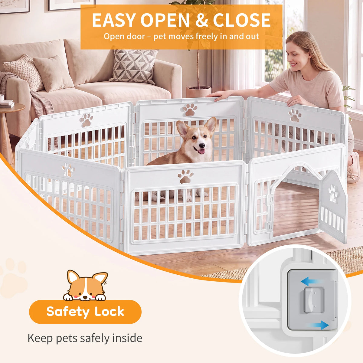 MCQ Durable Dog Playpen Foldable Expandable Pet Fence