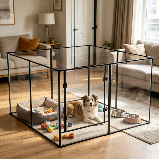 BINGOPAW Clear Acrylic Dog Playpen For Small Animal Pets