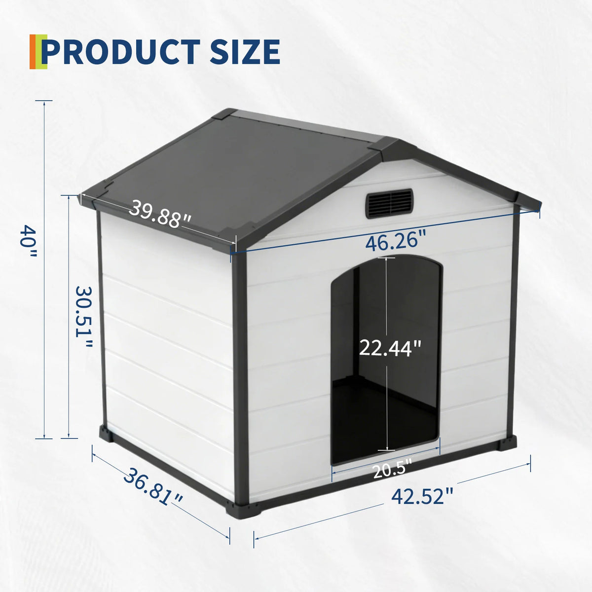Waterproof Dog House With Removable Roof Indoor Outdoor Plastic Kennel