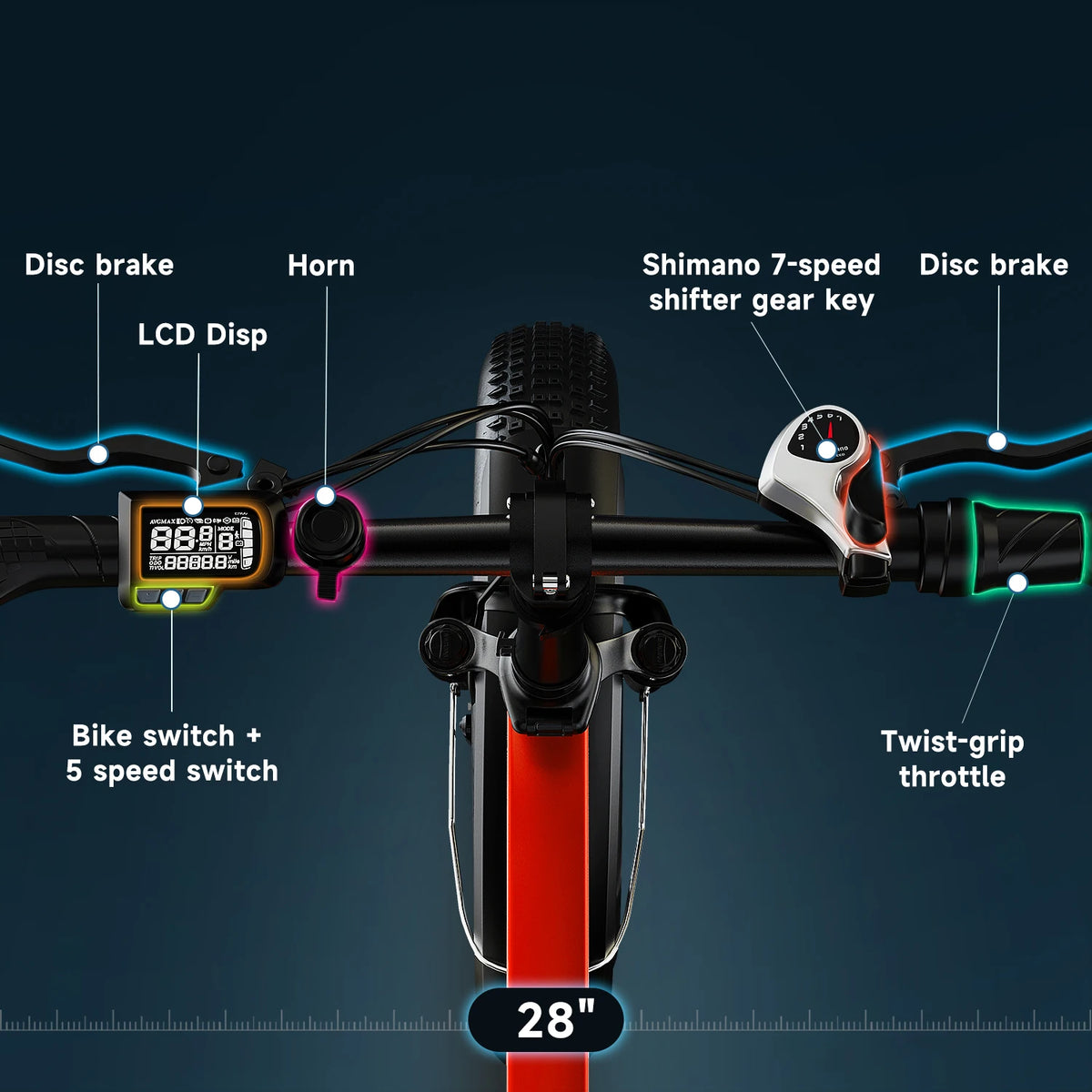 Cybervelo 1000W Foldable Fat Tire Electric Bike Mars700