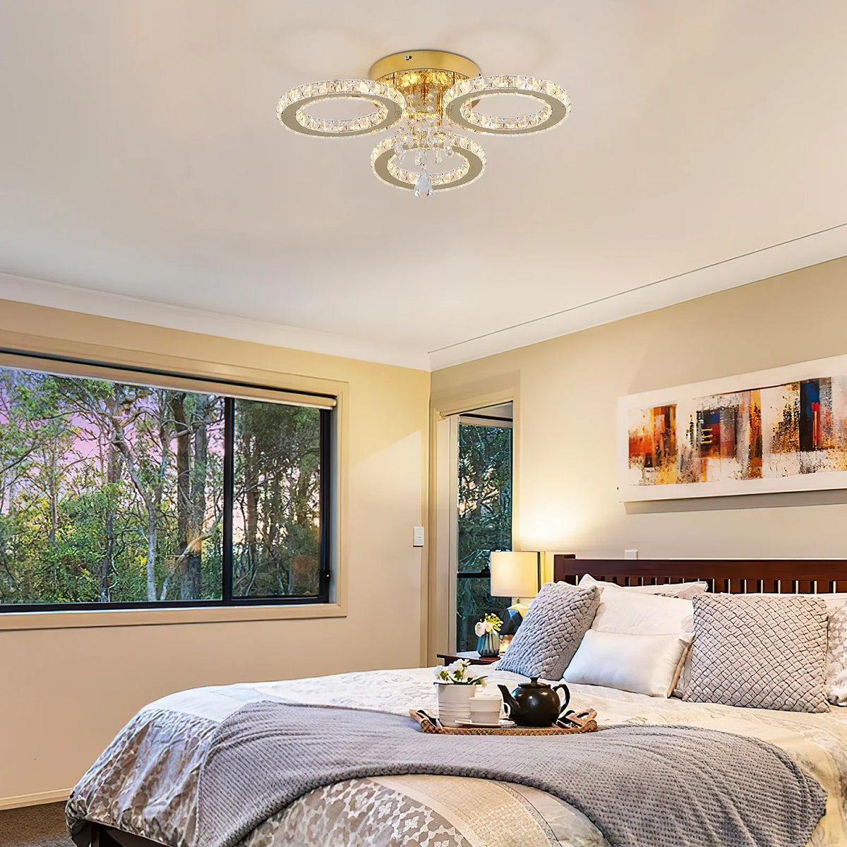Vetrulus Modern Crystal Stainless Steel Ceiling Chandelier LED