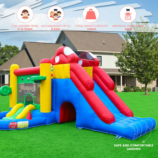 KING Inflatable PVC Double Water Sildes Ball Pool for Children Jungle Gym Inflatable Water Play Equipment With 1100W Air Blower