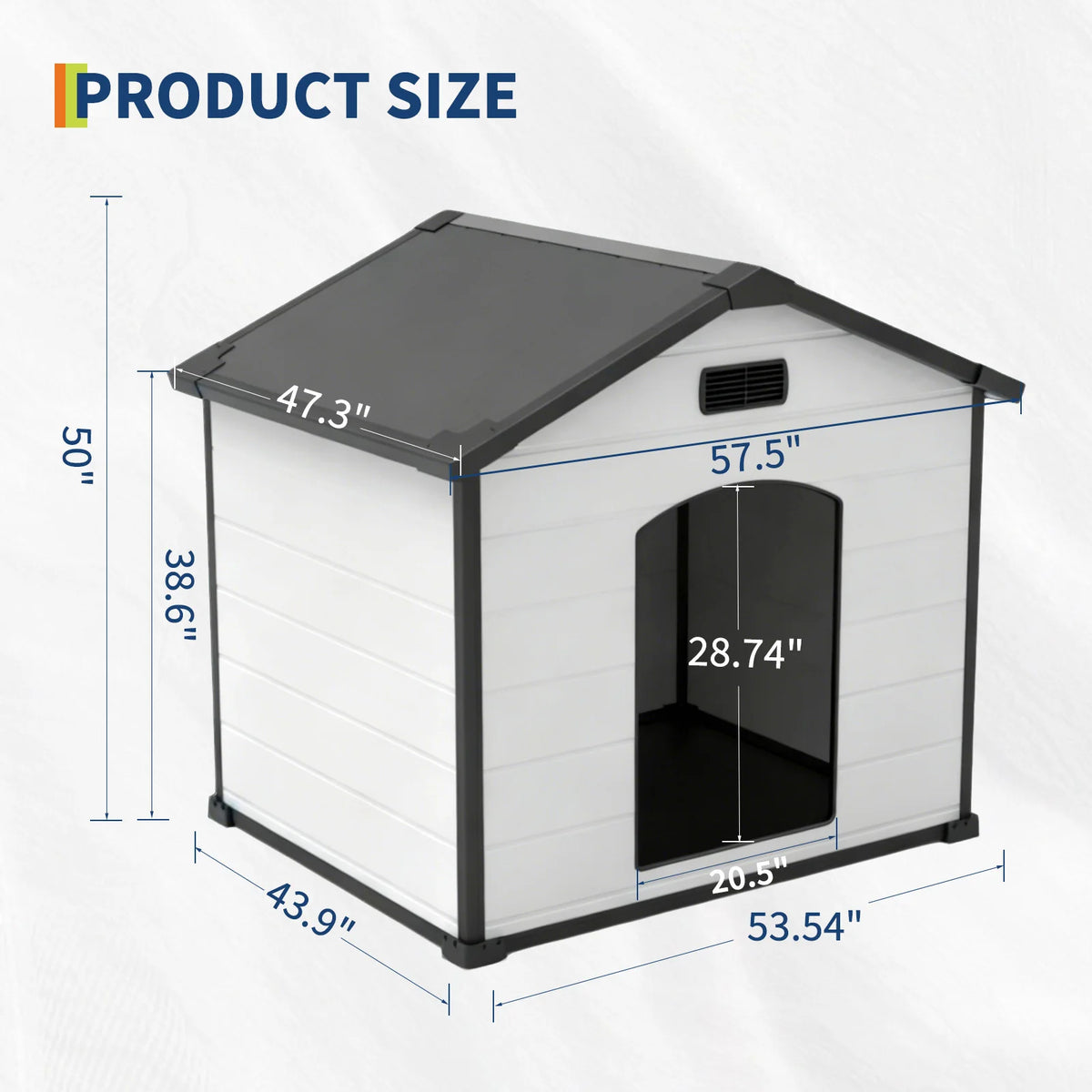Waterproof Dog House With Removable Roof Indoor Outdoor Plastic Kennel