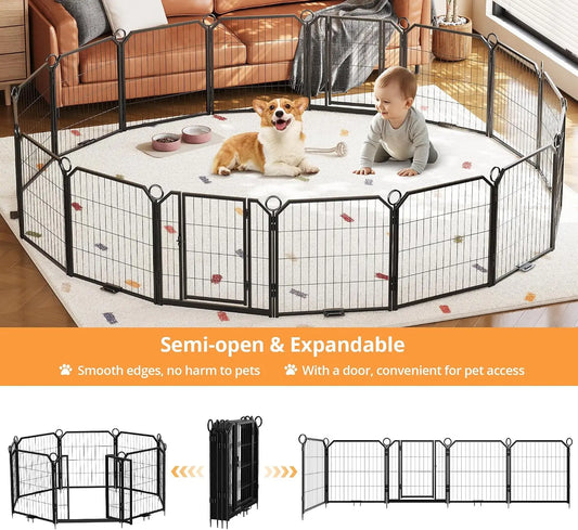 Garvee Heavy Duty Dog Playpen With Secure Self Locking Gate