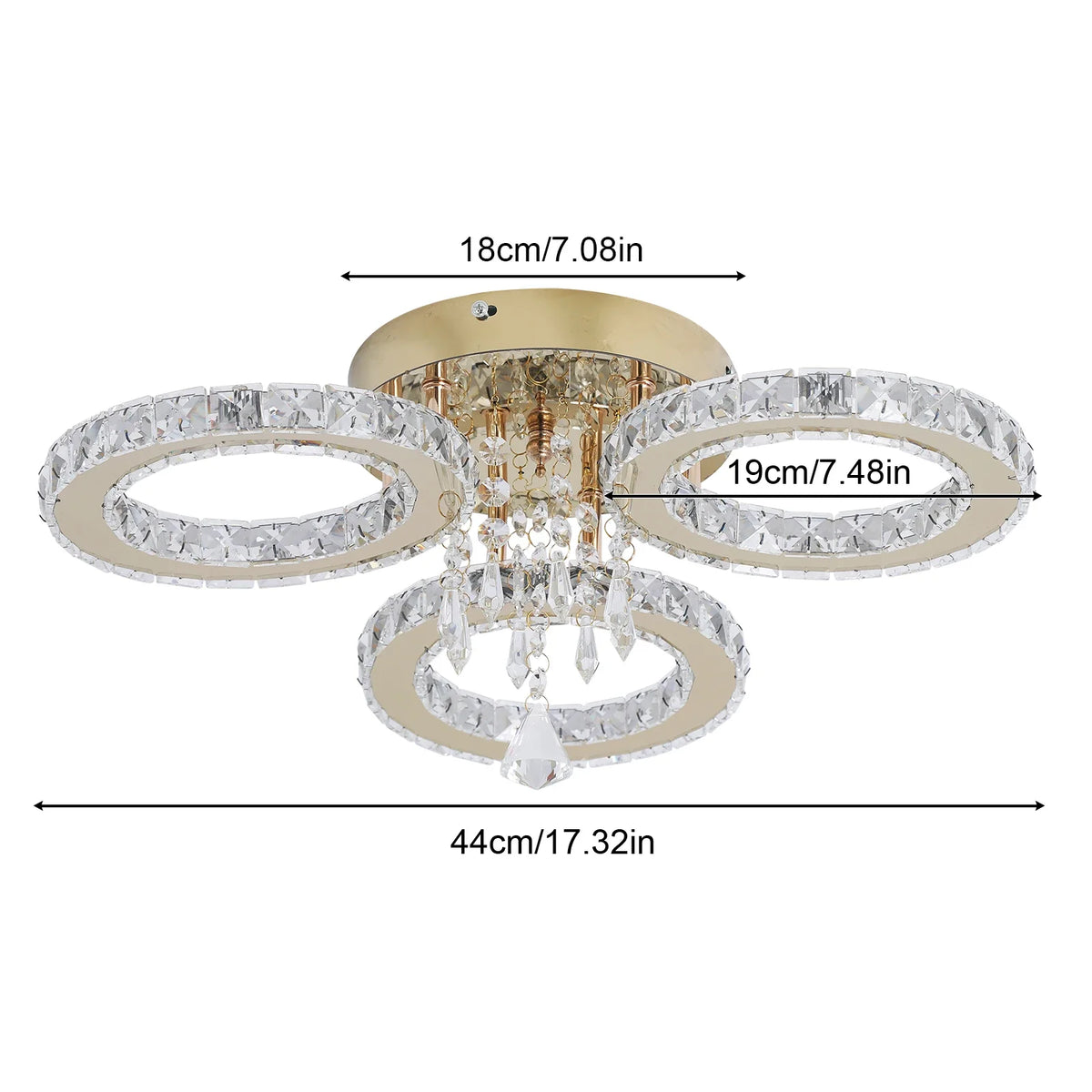 Vetrulus Modern Crystal Stainless Steel Ceiling Chandelier LED