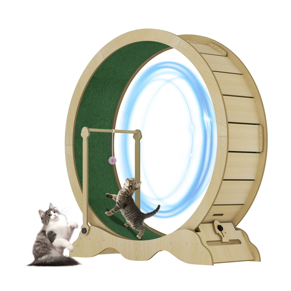 Quiet Wooden Cat Exercise Wheel For Indoor Fitness And Training