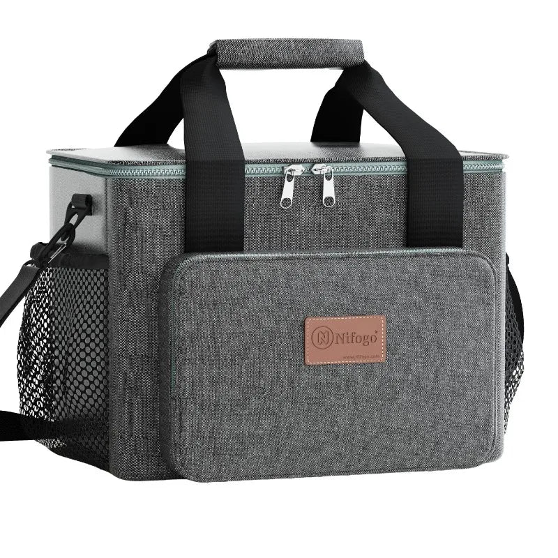 Insulated Leakproof Lunch Cooler Tote With Shoulder Strap And Pockets