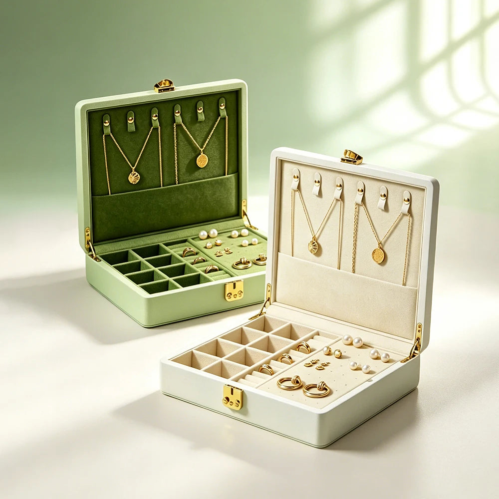 Oirlv Velvet Jewelry Organizer With Lock and Travel Storage Case