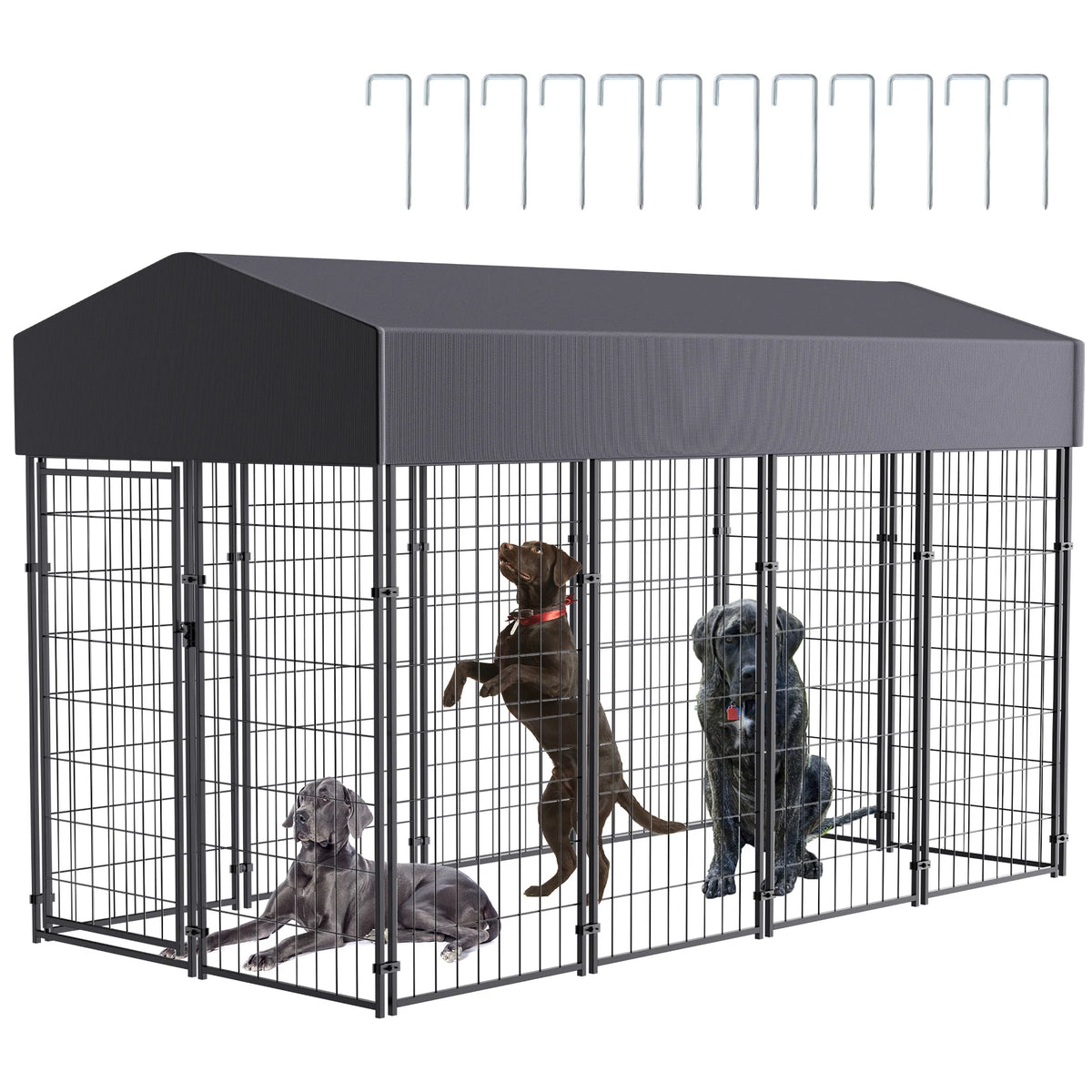 Bingopaw Outdoor Dog Kennel With Durable Weatherproof Canopy