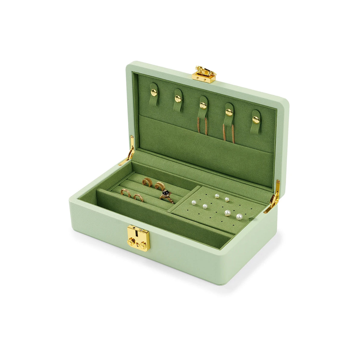 Oirlv Velvet Jewelry Organizer With Lock and Travel Storage Case