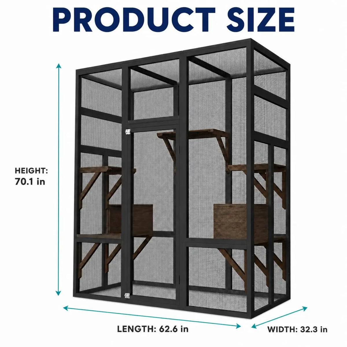 HiMISS Outdoor Wooden Catio Cat Enclosure With Waterproof Cover
