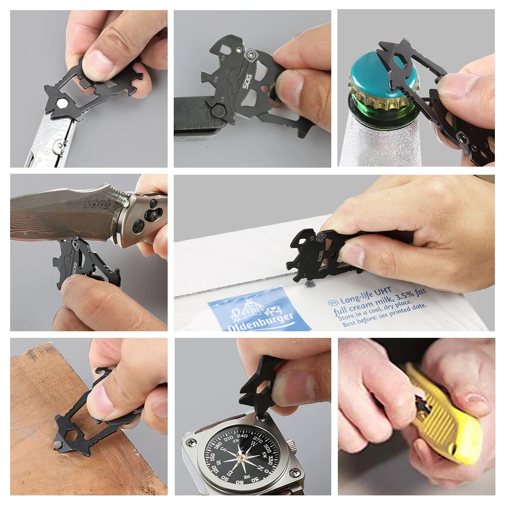 SOG MacV Stainless Steel Pocket Multi Tool Bottle Opener Screwdriver