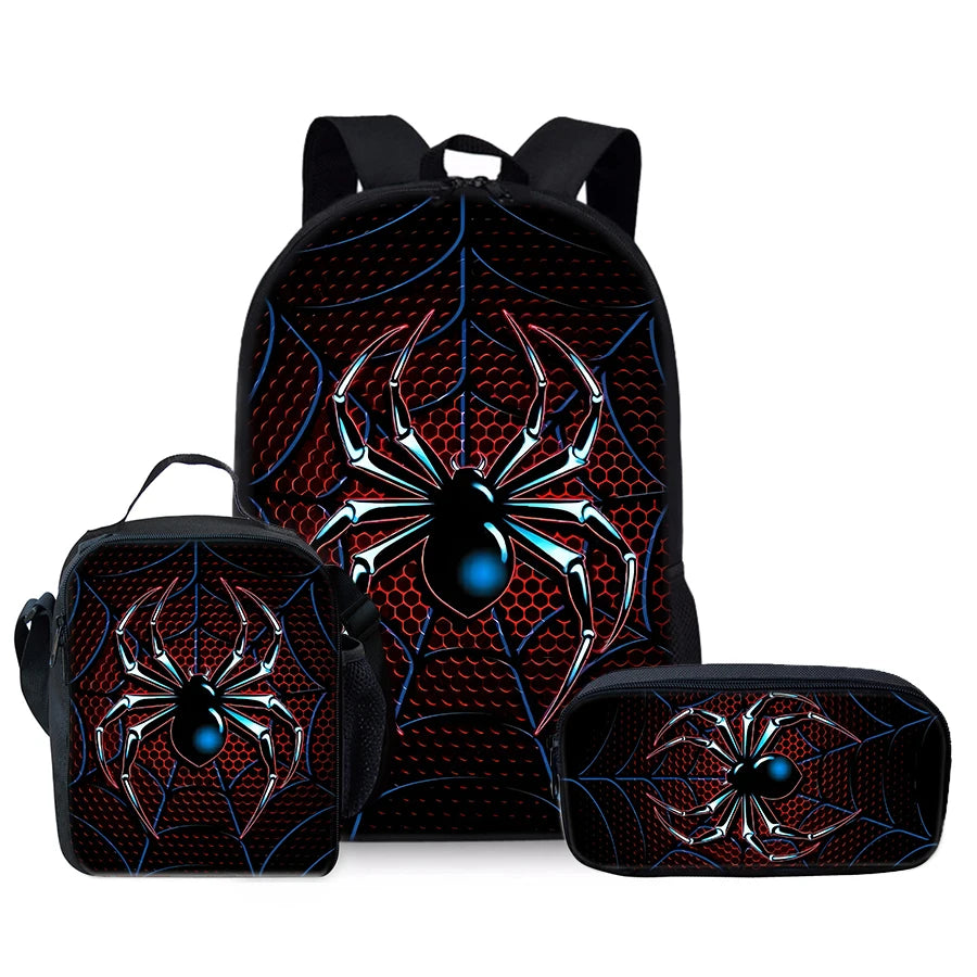 3D Spider Pattern Cartoon School Backpack For Children