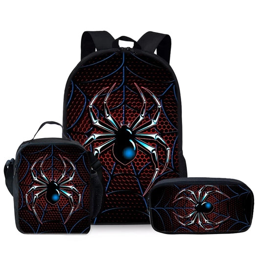 3D Spider Pattern Cartoon School Backpack For Children