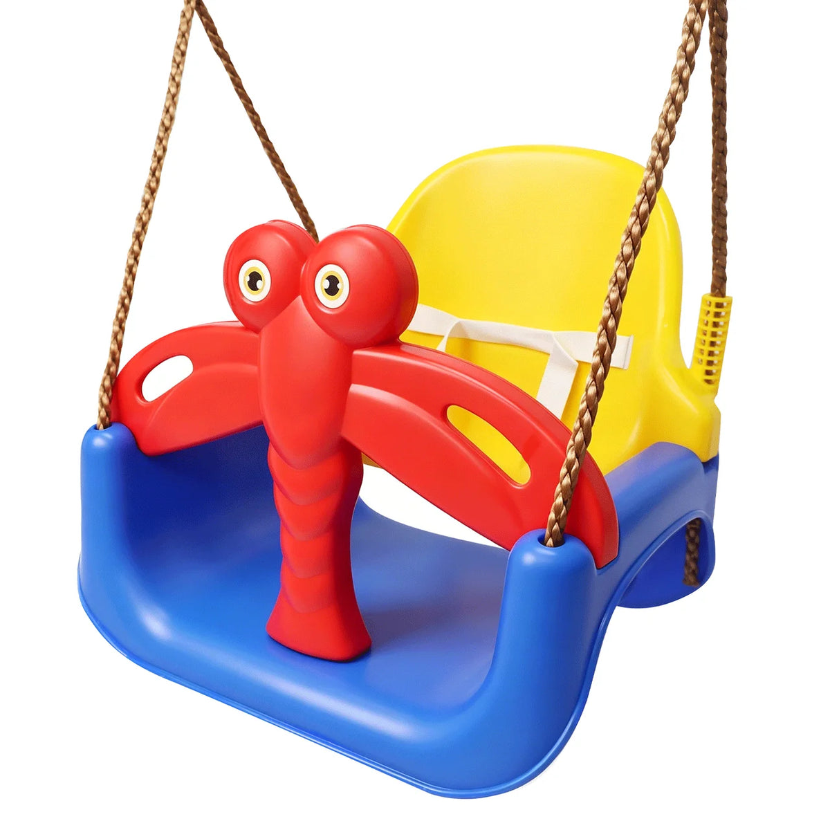 Baby Swing Seat 3‑in‑1 Toddler Swing with Dragonfly Safety Guard, Outdoor Indoor Kids Swing for Backyard Playground
