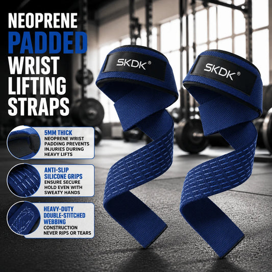 Heavy Duty Neoprene Weightlifting Straps With Silicone Grip