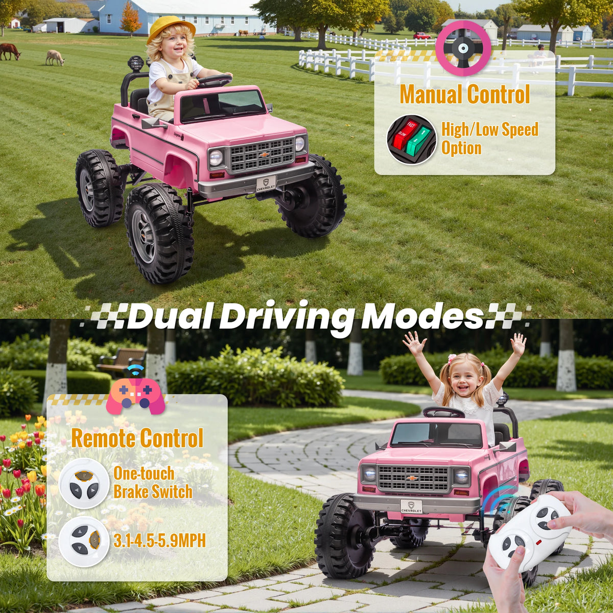 JOYRACER Licensed Chevrolet Cheyenne Electric Ride On Car