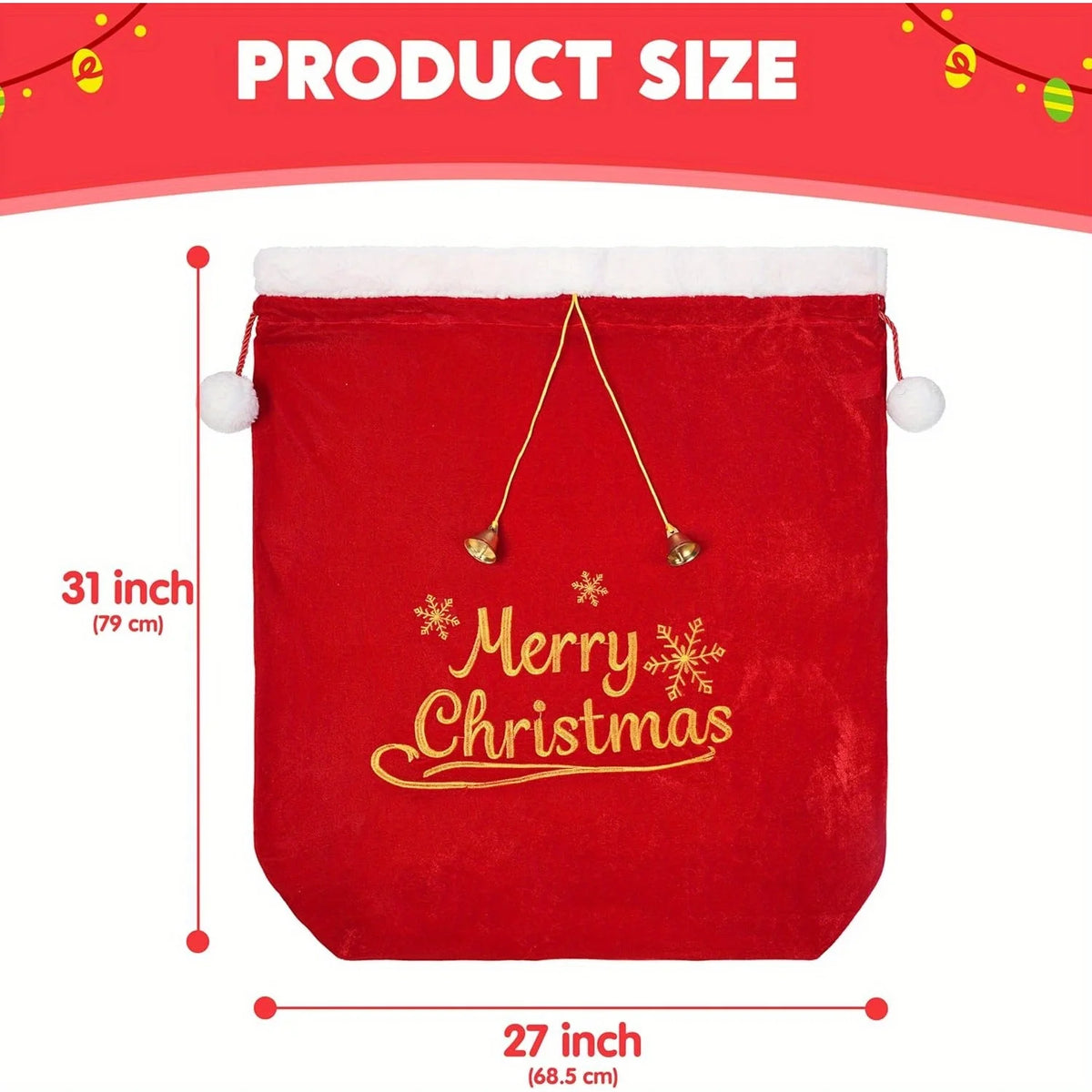 Joyfy Premium Velvet Christmas Drawstring Gift Bags