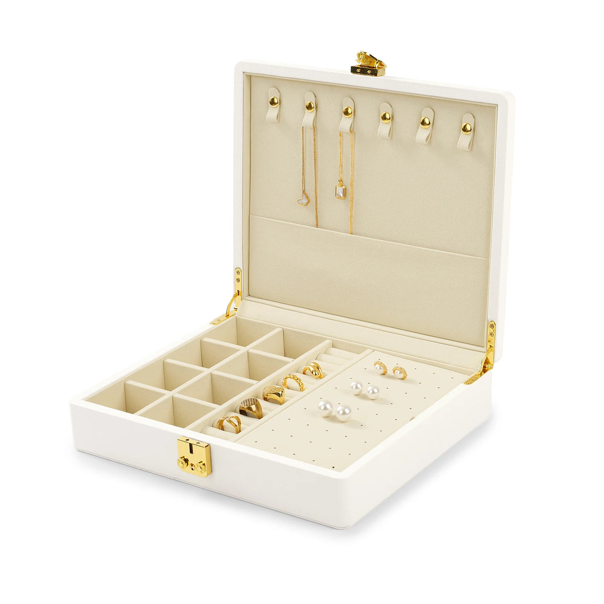 Oirlv Velvet Jewelry Organizer With Lock and Travel Storage Case