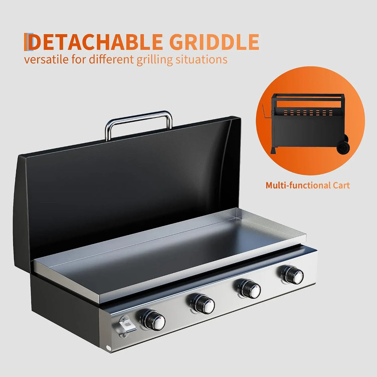 Tacleekii Four Burner Portable Propane Gas Flat Top Griddle