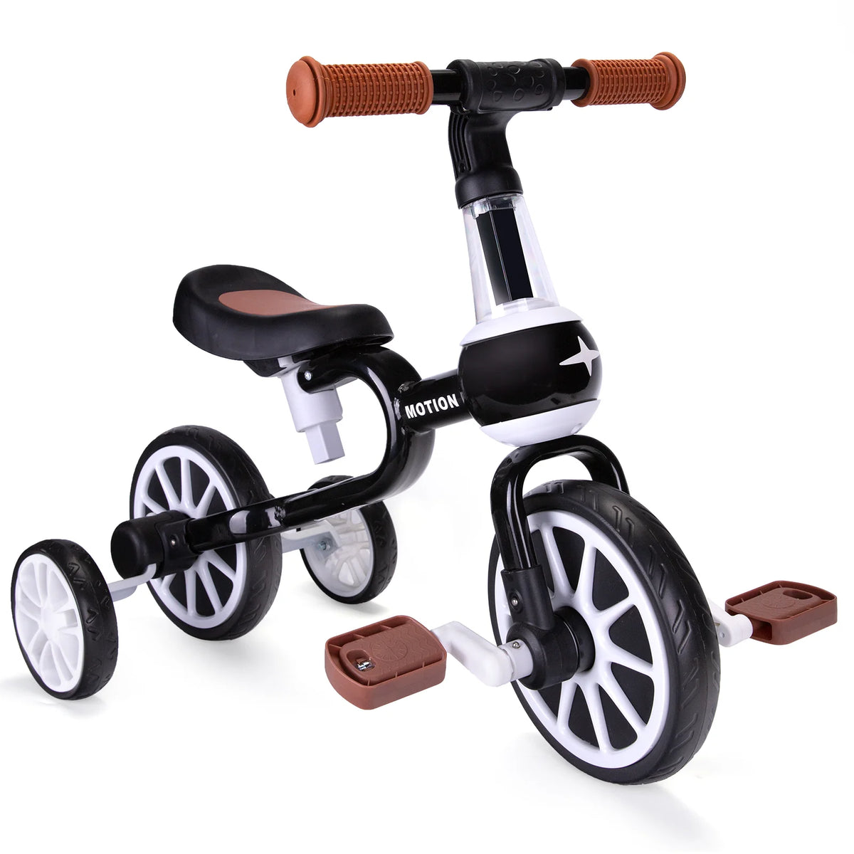 2 in 1 Kids Convertible Tricycle, Toddler Balance Bike with Detachable Pedals, Anti-Rollover 3-Wheel Ride-On Bicycle, Outdoor Play Toy & Birthday Gift for Boys Girls Ages 1 to 4