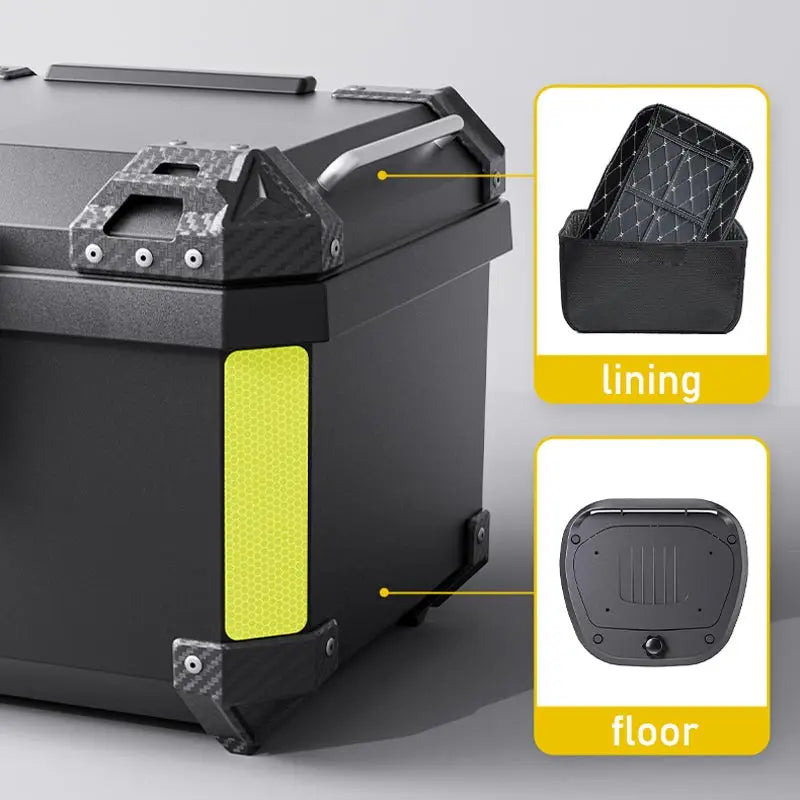 Waterproof Motorcycle Top Case With Anti Theft Lock And Storage