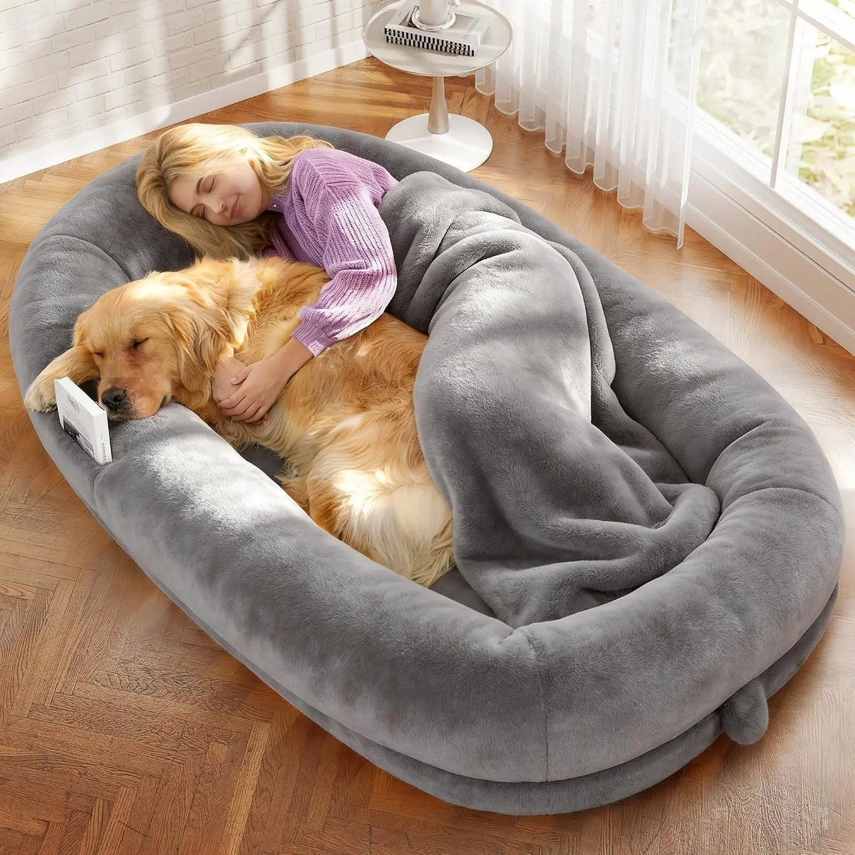Ergonomic Cotton Human Dog Bed For Adults Cozy Resting Place