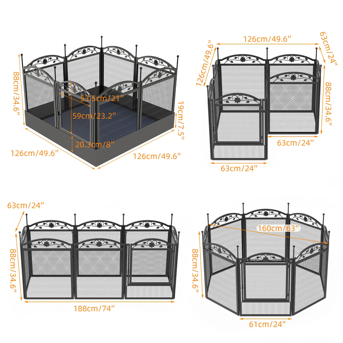 Bingopaw Heavy Duty Metal Dog Playpen For Secure Pet Enclosure